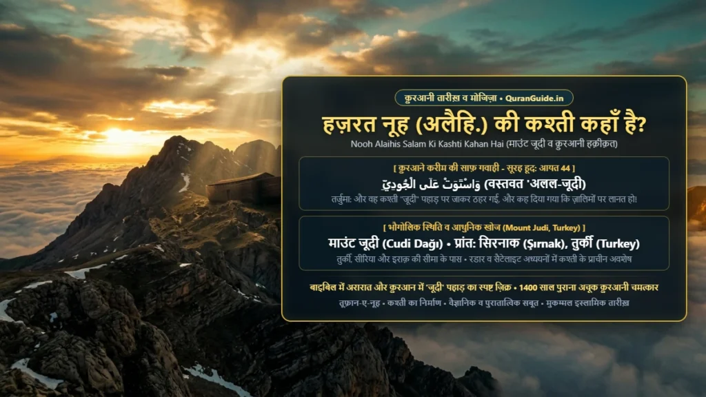 हज़रत नूह अलैहिस्सलाम की कश्ती कहाँ है? | Nooh Alaihis Salam Ki Kashti Kahan Hai (माउंट जूदी, सबूत व क़ुरआनी हक़ीक़त)