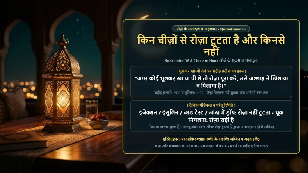 किन चीज़ों से रोज़ा टूटता है और किनसे नहीं | Roza Todne Wali Cheez in Hindi (रोज़े के मुकम्मल मसाइल)